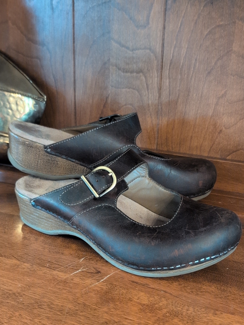 Brown Dansko Martina Mary Jane Clogs Sz. 42 11.5/12